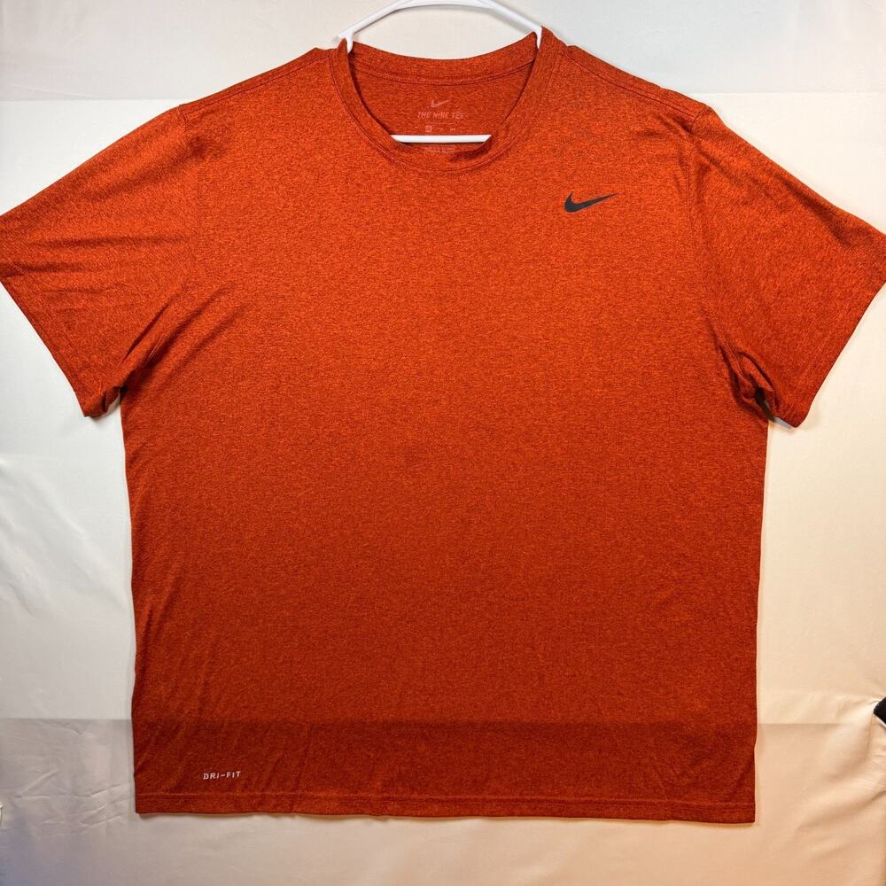 Nike Dri-FIT Heathered Orange Training Short Sleeve T Shirt Mens Size XXL
